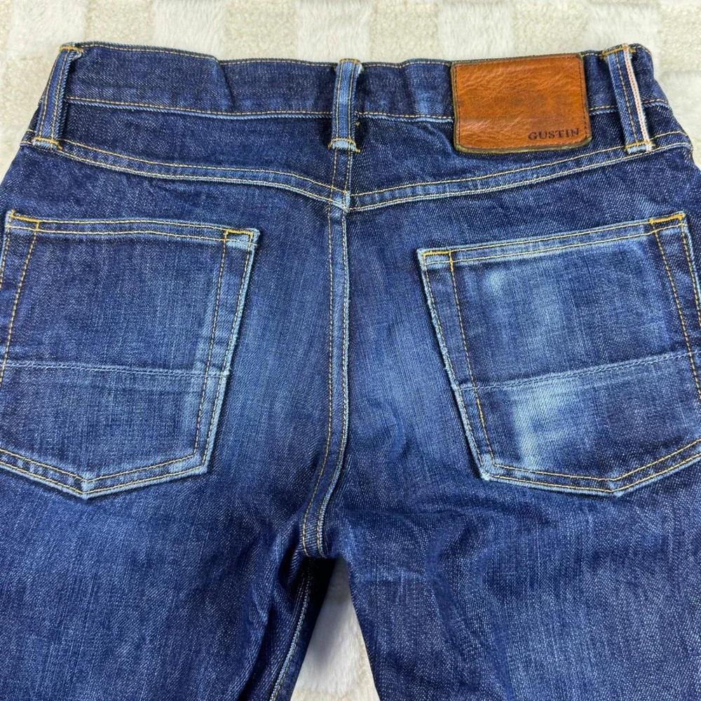 Gustin‎ California Slim Raw Denim Jeans Selvedge Dark Wash Mens